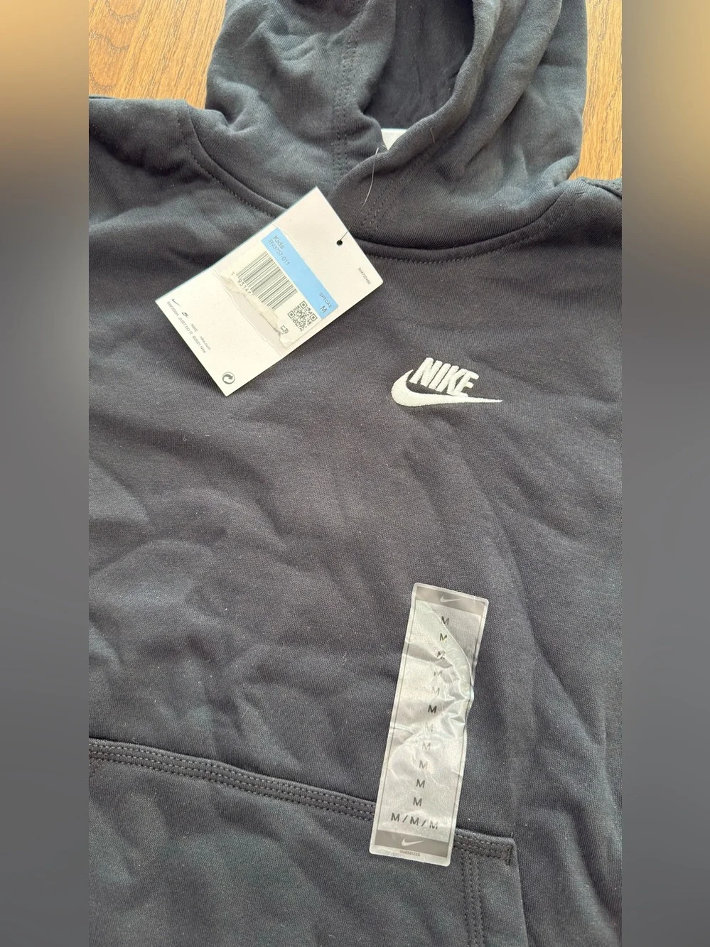 NEW! Nike Black Hoodie with White Swoosh Logo